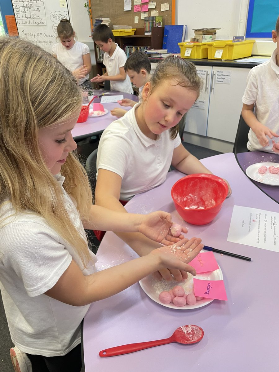 RiddingsJnr's tweet photo. As part of Yr3s Unit of Learning on RE @ShrewsburyRJS have been making their very own Diwali sweets with @nicgodfrey919 - not sure our cleaners are going to be hugely amused though #icingsugar! 😂 https://t.co/cu449j4La3