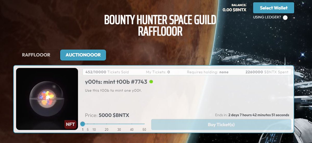 Just over 2 days left on the <a href="/y00tsNFT/">y00ts</a> raffle! 🎟

Buy your raffle tickets at bhsg.rafflooor.app and don't forget that you can purchase $BNTX at jup.ag/swap/USDC-$BNT…
