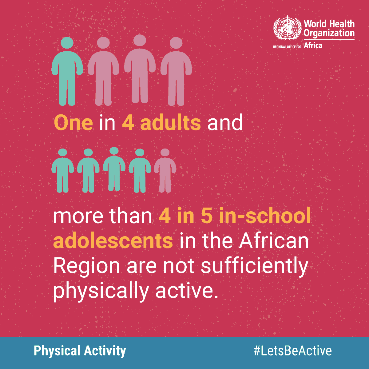 ✅ Adults between the ages of 18–64 should do at least 150 minutes of physical activity a week. 

✅ Adolescents should do at least 60 minutes daily.