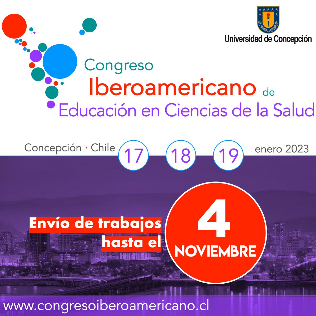 soeducsa's tweet image. Ampliamos el plazo de envío de trabajos hasta el 𝟰 𝗱𝗲 𝗻𝗼𝘃𝗶𝗲𝗺𝗯𝗿𝗲 para el 𝗖𝗼𝗻𝗴𝗿𝗲𝘀𝗼 𝗜𝗯𝗲𝗿𝗼𝗮𝗺𝗲𝗿𝗶𝗰𝗮𝗻𝗼 𝗱𝗲 𝗘𝗱𝘂𝗰𝗮𝗰𝗶𝗼́𝗻 𝗲𝗻 𝗖𝗶𝗲𝗻𝗰𝗶𝗮𝘀 𝗱𝗲 𝗹𝗮 𝗦𝗮𝗹𝘂𝗱!

💻 Más información: congresoiberoamericano.cl
#súmatealiberoamericano
#meded