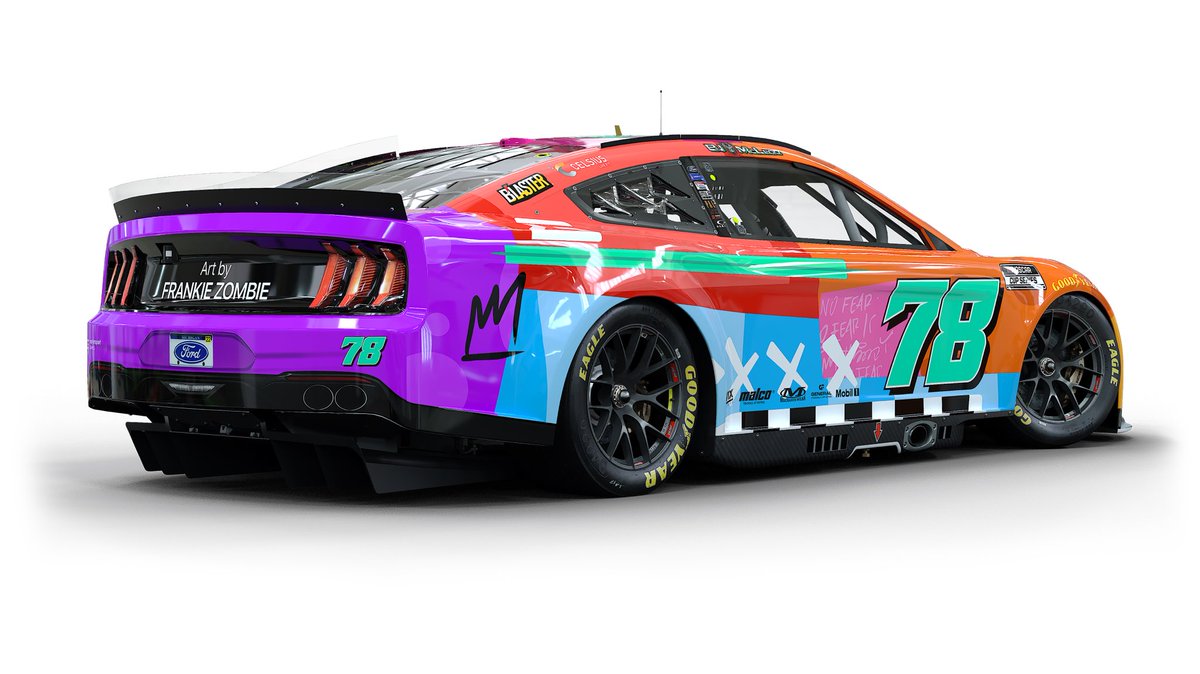 teamlivefast's tweet photo. . @MSportgames returns to @HomesteadMiami with Custom-Designed No. 78 Frankie Zombie Z222 @FordPerformance Mustang 🔥🎨🖌

#NASCAR #NASCARCupSeries #LiveFastNation #GetLoudForMcLeod https://t.co/tlxLMMHNB9