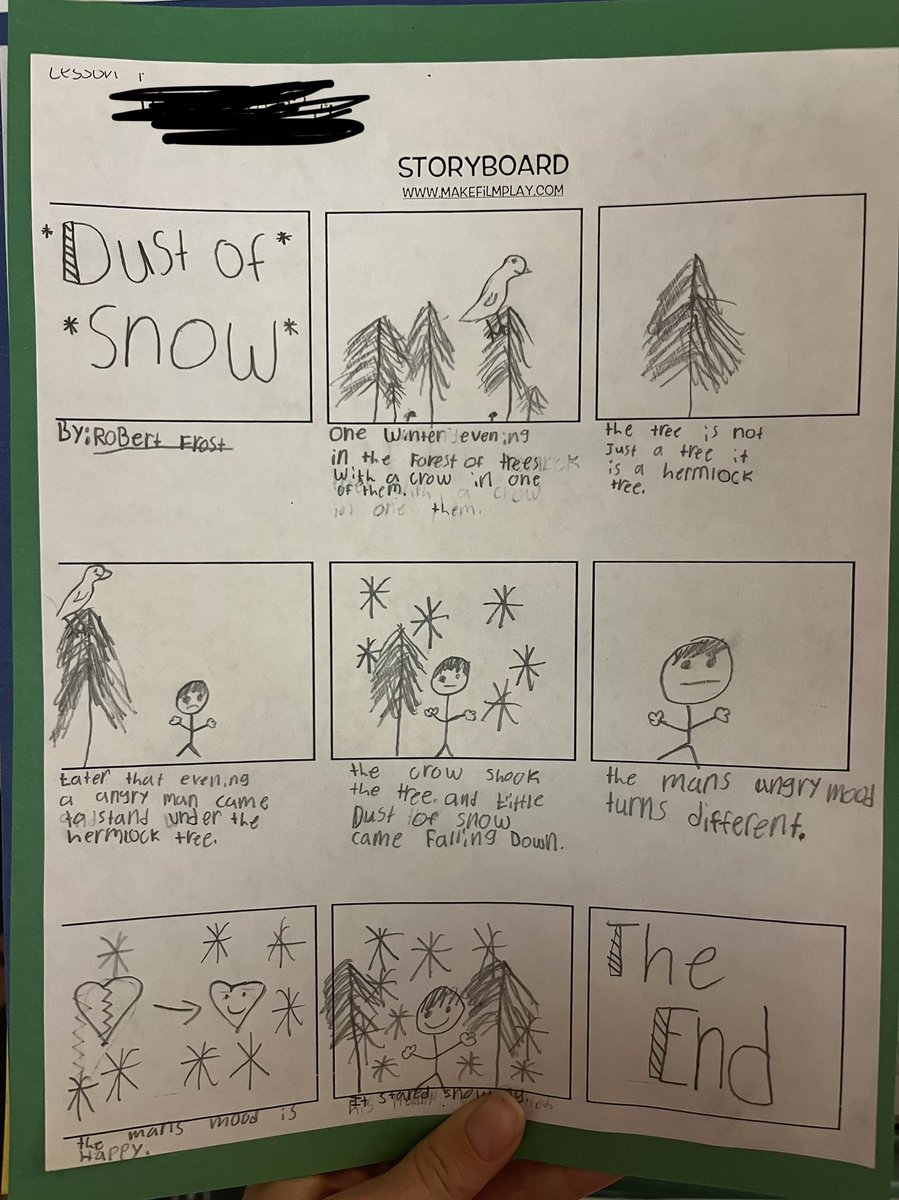 Mrs. Iden’s class created story boards to help summarize a poem. This is an example of a story board that an EL student created. Notice the written summaries underneath. Wow! #SumnerAchieves <a href="/Thurman7Jessica/">Jessica Adams</a> <a href="/jshelton1984/">Joshua Shelton, Ed.D.</a> <a href="/bussery17/">Brittany Ussery</a>