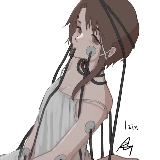 深夜のおえかきlain#イラスト 