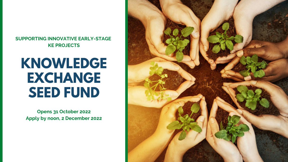 Opening soon! Calling @UniofOxford researchers! #KESeedFund opens 31 Oct! Funding up to £5K available for #innovative early-stage Knowledge Exchange activity. Interested? ow.ly/fipa50HRC6p @ResStaffOxford @mplsoxford @OxfordMedSci @oxsocsci @OxHumanities @OxfordMedSci