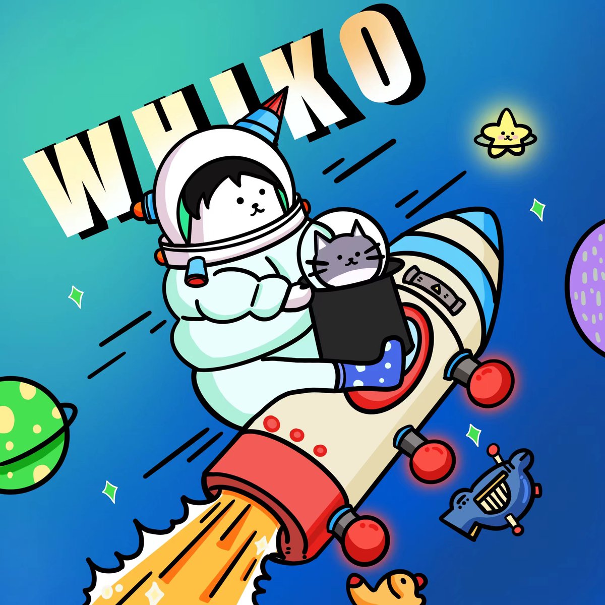 sunq1123's tweet photo. where to go, to @WHIKO_LAND, it's a mystery, but I know, it's a whole new metaverse, just go ahead, go farther. Btw, must bring my cute cat. my fan-art for #WHIKO, hope you like it, thank you! ❤   @ximanctc @Broom_Zhou   @0xDiya_ https://t.co/qlmMC1wkzt