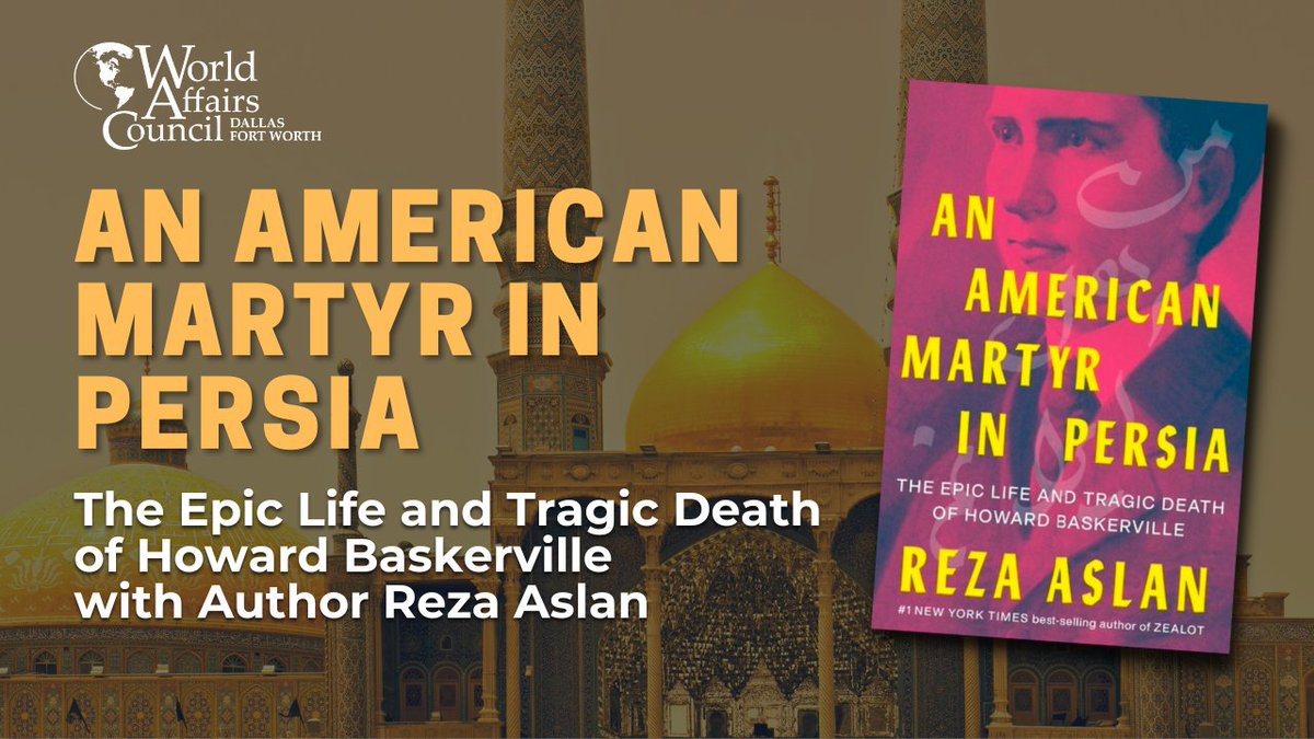 BoomGenStudios's tweet photo. Tonight 630p-730p in @dallascollege! Join @RezaAslan &amp; academic/diplomat @PoJoCummings @MiddleEastInst to discuss 'An American Martyr in Persia' #HowardBaskerville 

https://t.co/S873zRevdL https://t.co/OPwCYkYD9P