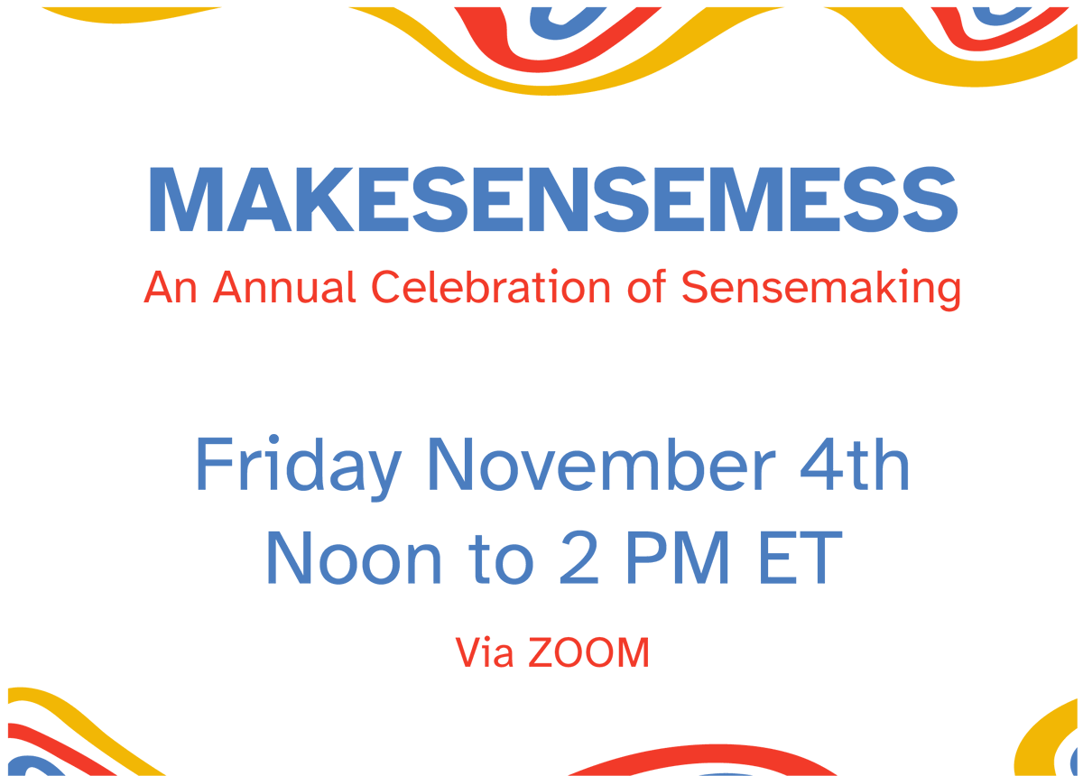 Do you want to nerd out with me and hear stories from  a few brave sensemakers at Makesensemess 2022 on November 4?

We are getting our diagram stories and party hats ready folks! 🤓

Tickets now available: thesensemakersclub.com/makesensemess #makesensemess