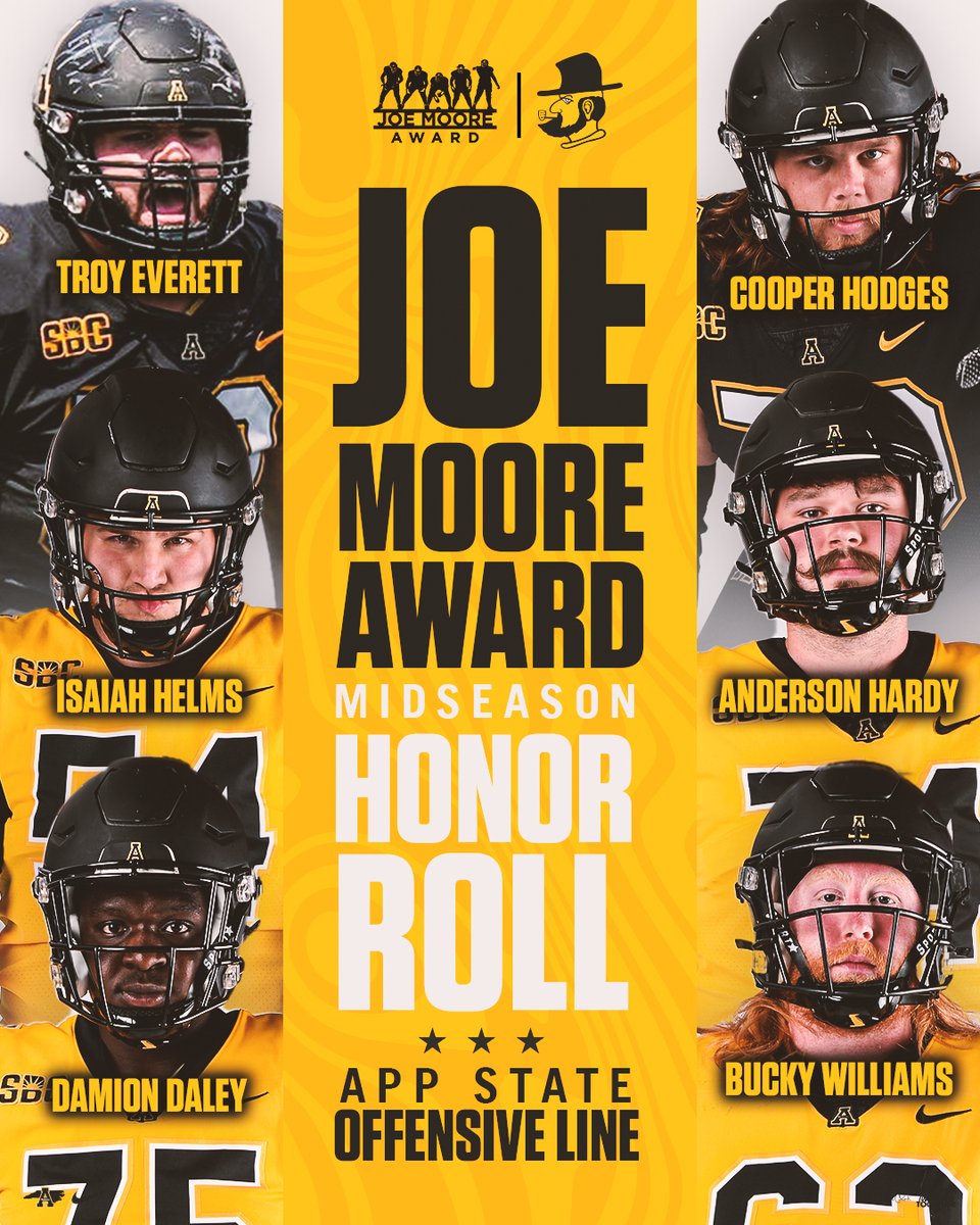 𝗠𝗶𝗱𝘀𝗲𝗮𝘀𝗼𝗻 𝗛𝗼𝗻𝗼𝗿 𝗥𝗼𝗹𝗹 | @JoeMooreAward ✔️ App State OL 🐂 ➡️ goapp.st/3D4gbGo #GoApp