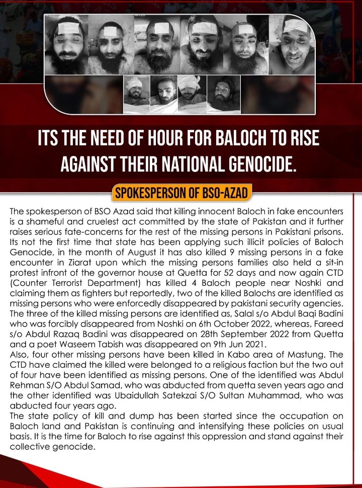 Baloch_Dispatch's tweet photo. Its the need of hour for baloch to rise against their National Genocide.
#Balochistan 
#BalochistanIsNotPakistan
#Pakistan
 #StopBalochGenocide #BalochGenocide https://t.co/c5xhFklfIl