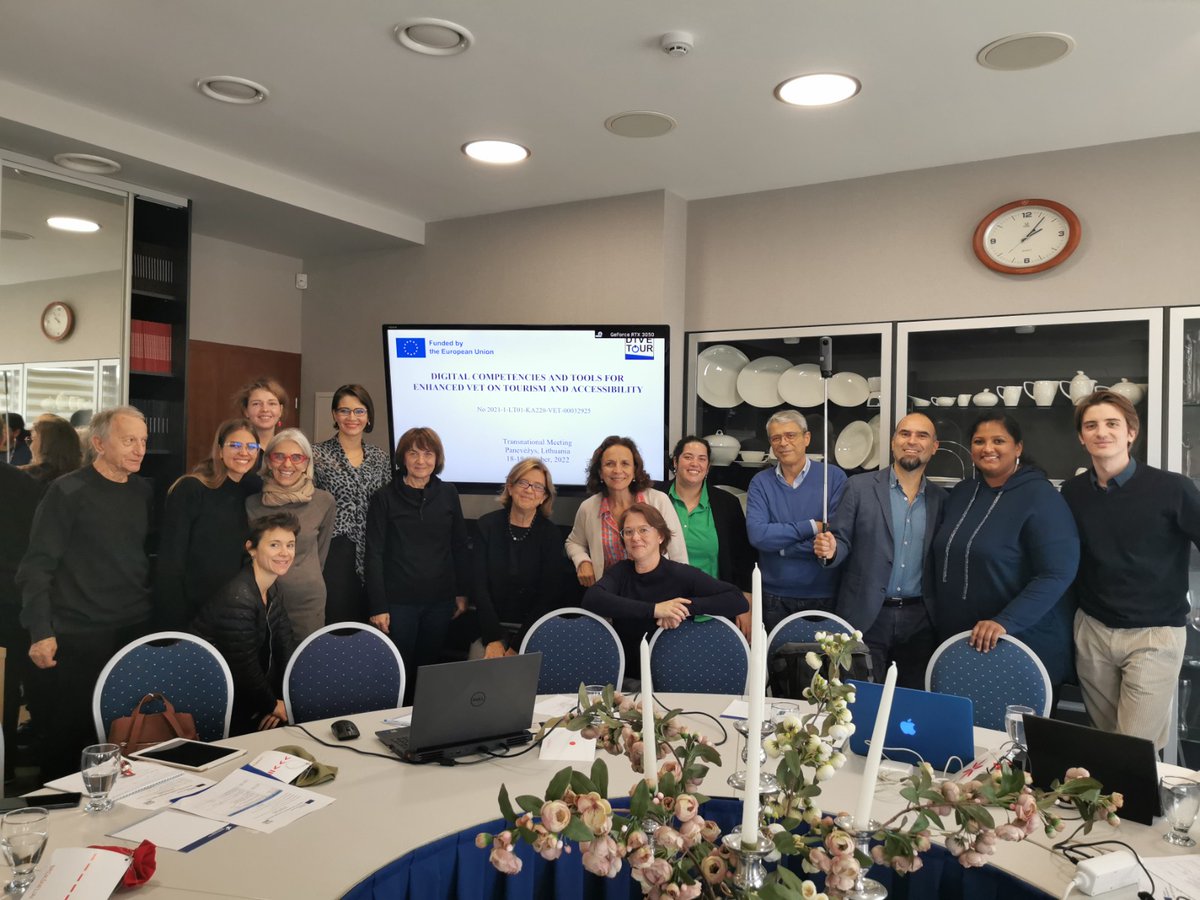 HOTREC_EUROPE's tweet photo. That’s a wrap! #HOTREC & partners progressed today on 3 #DIVETOUR deliverables including:
🔵A game-based app on #AccessibleTourism for VET students
🟠 A #Hotel #Chatbot trained to answer questions / accessibility requirements
🔵A MOOC for professionals / accessible tourism. https://t.co/6O8d8QCmsB