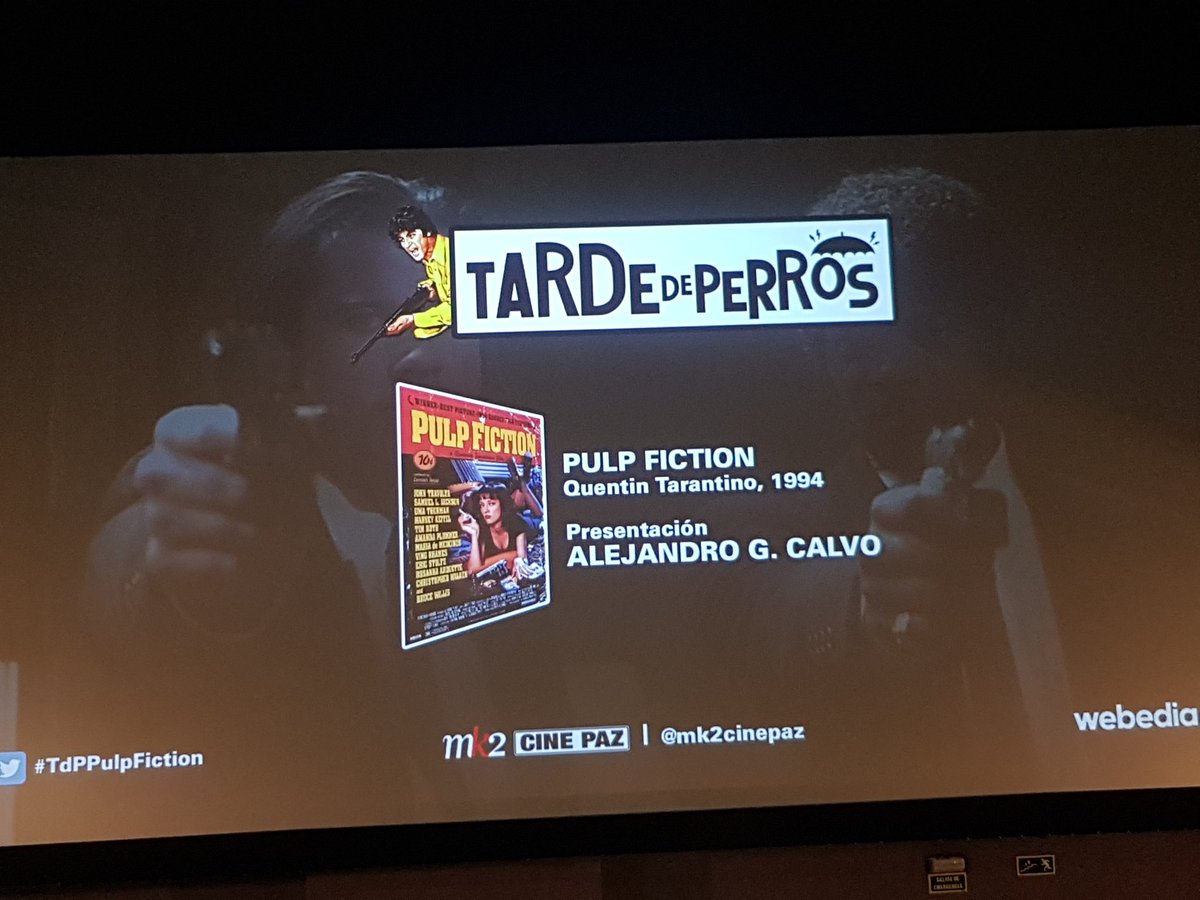 Ayer estuvimos <a href="/mergarea/">mergarea</a> y yo en el @mk2CinePaz viendo Pulp Fiction.
Siempre me alucina ver semejante obra maestra, y por primera vez en un cine. Un lujo.