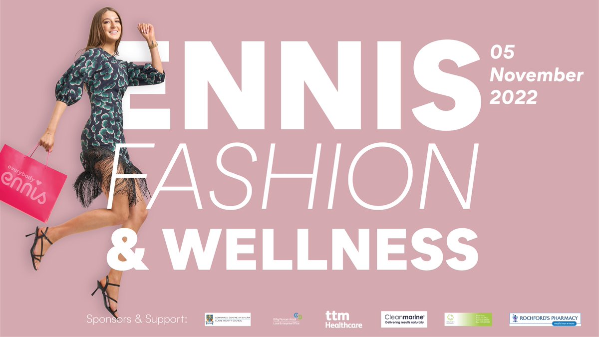 ✨Excited to launch ENNIS FASHION &amp; WELLNESS!

A day-long event in the Boutique Capital of Ireland: Fashion Brunch, In-store Experience, Mini #Fashion Shows, free gifts, Sex &amp; #Wellness panel discussion with experts &amp; lots more!

Tickets and Info: bit.ly/3D6C9s8

#Ennis