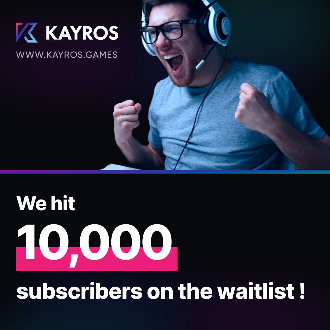 unitalkai's tweet photo. Kayros waitlist has made great strides and surpassed 10,000 subscribers.🤝

Thank you so much for your support and enthusiasm.🎉🎮

Don't forget to take part in the referral program to get a chance to win up to $10,000 of KAY and much more.👇
https://t.co/dCAQoQLEPe

#kayroslive https://t.co/8aOnOXnxXy