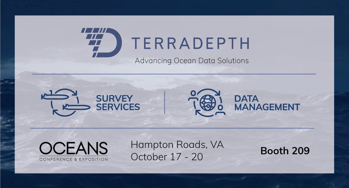 terradepth (@terradepth) on Twitter photo Catch us today at <a href="/OCEANS_Conf/">OCEANS Conference</a>! Booth 209! We will be displaying our End-to-End Survey and Marine Data Management Solutions!
#OCEANS2022 #geospatial #terradepth #oceandata Catch us today at <a href="/OCEANS_Conf/">OCEANS Conference</a>! Booth 209! We will be displaying our End-to-End Survey and Marine Data Management Solutions!
#OCEANS2022 #geospatial #terradepth #oceandata