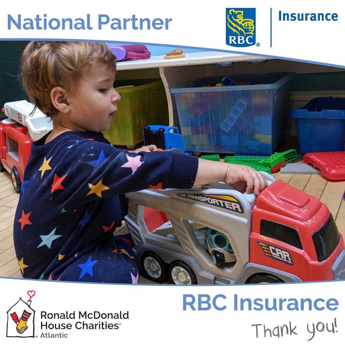 Thank you to our friends and @RMHCCanada's National Partner, @rbcinsurance. Thanks to RBC Insurance, families across the country have a place to stay while traveling for their sick child's hospital care. We're so grateful!💙 #KeepingFamiliesClose #RMHCNationalPartner