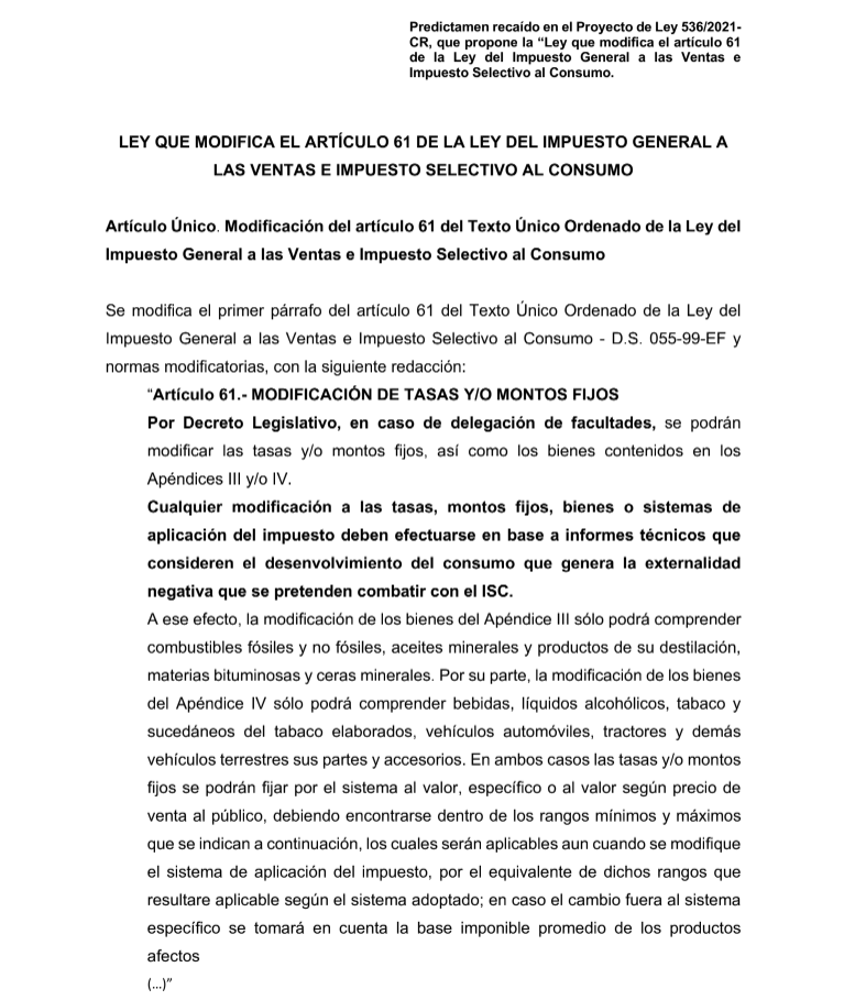 #Congreso | Con 17 de votos, la Comisión de Constitución aprueba un dictamen que bloquea al Ejecutivo para modificar el IGV e ISC para tragamonedas y casinos. Harto dinero de por medio. No solicitaron la opinión técnica del MEF. (En Perú Libre, Waldemar Cerrón votó a favor).