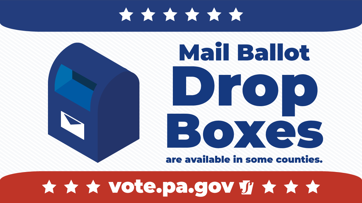 PAStateSec's tweet photo. Drop boxes are a secure and accessible way to submit your mail ballot. Some counties provide drop boxes or drop-off locations for returning mail ballots for the Nov. 8 election. Find where to return your mail ballot: https://t.co/wbnaO47BPZ https://t.co/UQuxzPVN4I