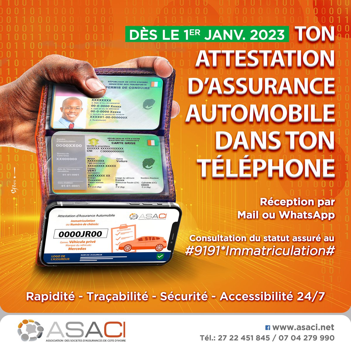 linenguess's tweet photo. A partir du 1er janvier 2023, les attestations d'assurance automobile en #Civ225 seront digitalisées.
#Asaci
#AsaciTechnologies
#Digitalisation
#Attestation
#AssuranceAutomobile https://t.co/5nSGPA3BbQ