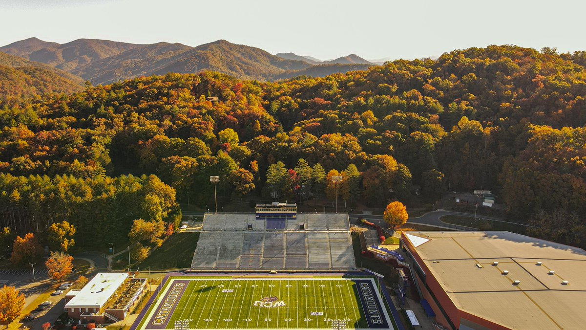 Fall & Football 🏈🍁 Watch us play at home this Saturday against The Citadel at 2:00 pm & encompass yourself in the beautiful fall foliage. 🌄🍂 #CatamountCountry