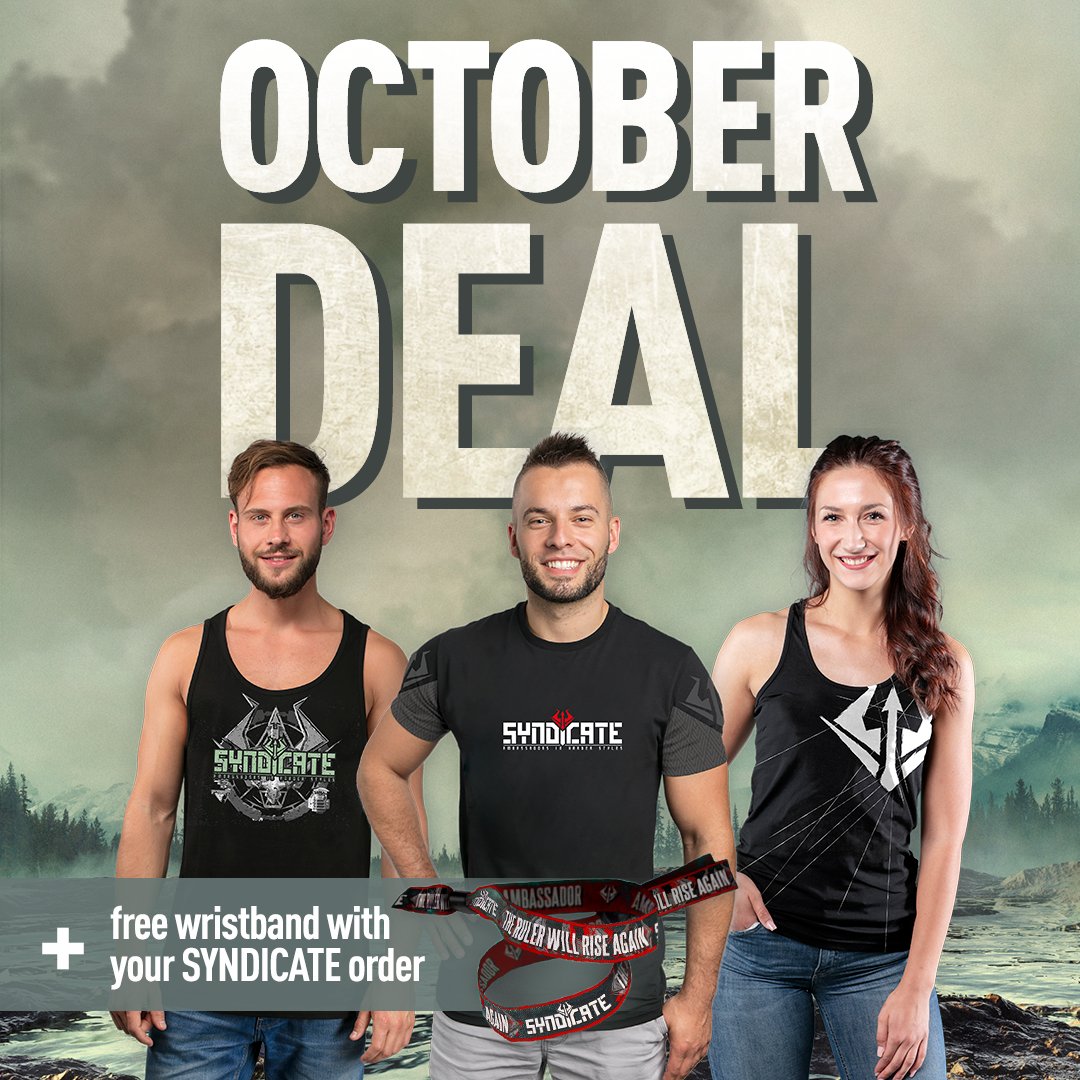 syndicate_do's tweet photo. Want to represent SYNDICATE with the latest merch items? Order your favorites now and get a FREE Ambassadors wristband with your order! Go to https://t.co/jhRFqjnJiK and get yours. https://t.co/283wBnMb2D