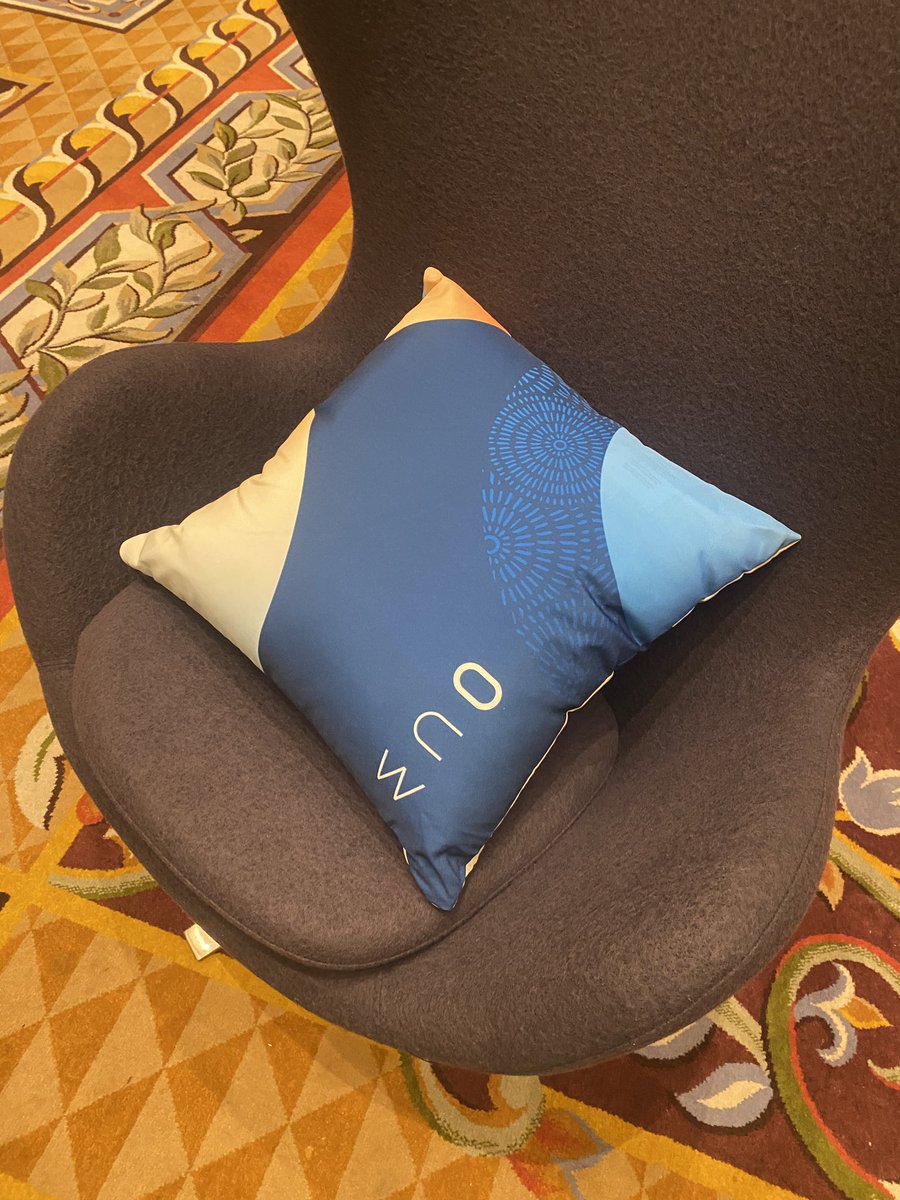 The pillows are branded at #OracleCloudWorld. #OCW