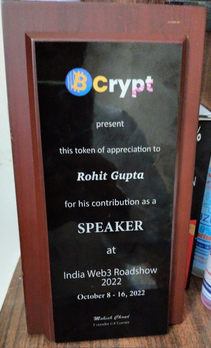 RohitGuptaWeb3's tweet photo. Speaking is something i am most passionate about. Finally i got the biggest chance of my life to speak at #BCryptIndia #BCrypt22. I spoke on "How to build #Crypto Wallets". Thanks to @CsharpCorner @mcbeniwal for giving me the chance. #CSharpCorner #CSharpCon2022 https://t.co/QCZbMlwnms