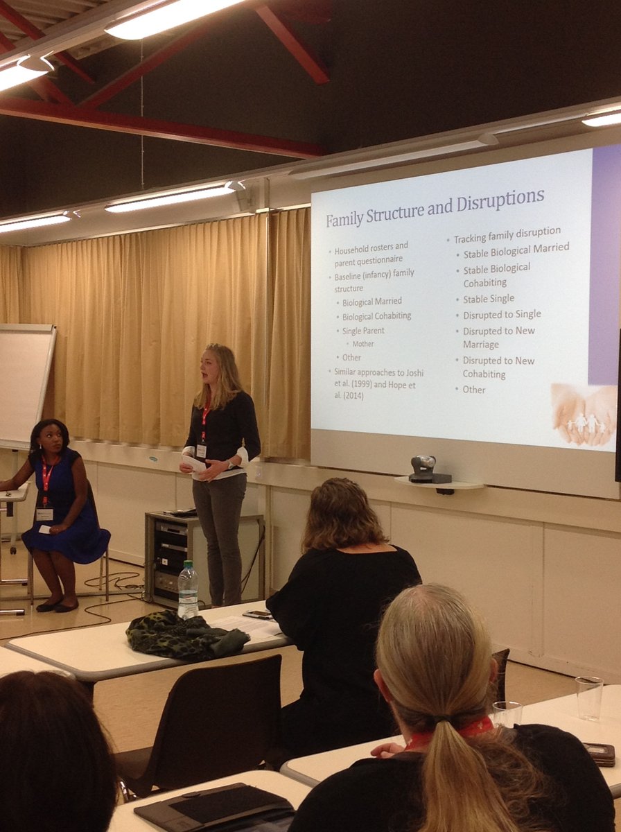 On #GivingCougsday, I'm grateful for donors who support student research, as they did for (now-Dr.)  @chrisse_edmunds and (soon-Dr.) Maia Roberson (presenting on changes in family structure and child behavior problems in Switzerland--and then enjoying well-earned fondue!).