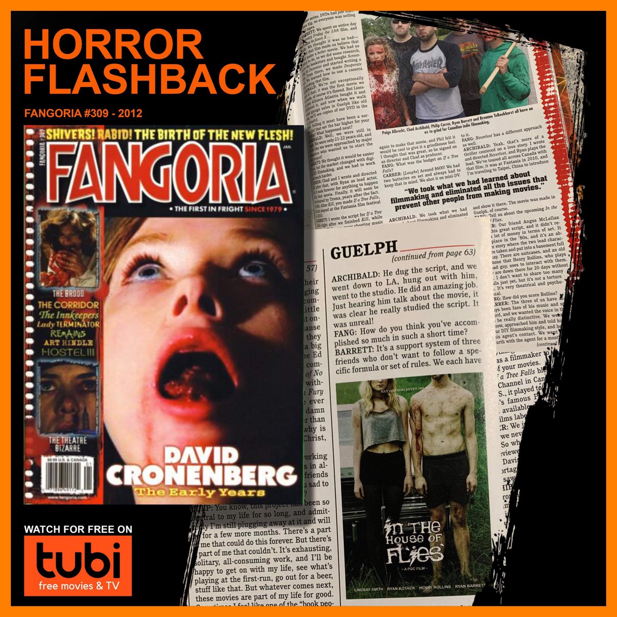 Celebrating this month by looking back to when the team behind “If A Tree Falls” got into the pages of <a href="/FANGORIA/">FANGORIA</a> . #Guelph #guelpharts