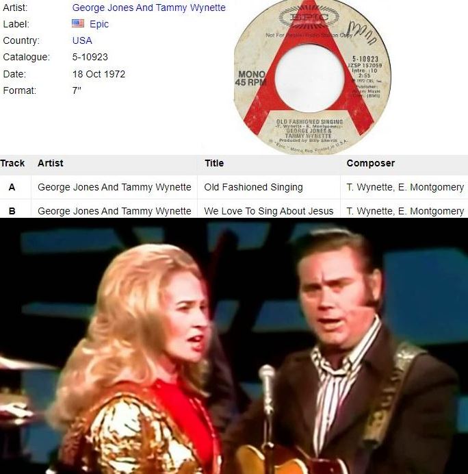 #50YearsAgoToday the #GeorgeJonesAndTammyWynette single #OldFashionedSinging was released #50YearsAgo #October1972 #GeorgeJones #TammyWynette #GeorgeAndTammy Shown are #George & #Tammy singing this on #HeeHaw #CountryMusicHallOfFame #FirstLadyOfCountryMusic #FirstLadyOfCountry