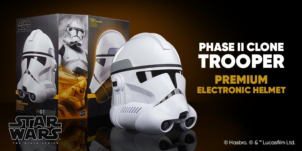 #StarWars fans, suit up with the new Star Wars The Black Series Phase II #CloneTrooper Premium Electronic Helmet! Available for pre-order tomorrow, beginning at 1:00pm ET on #HasbroPulse!