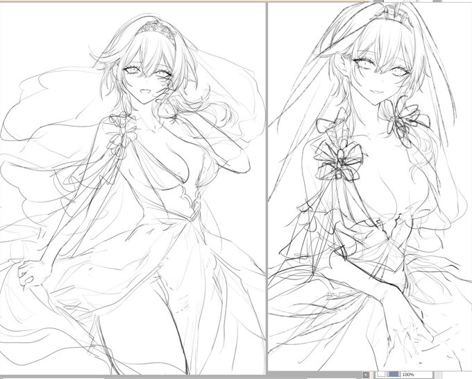 やっぱ左(先に描いたやつ)の方が可愛いよな 