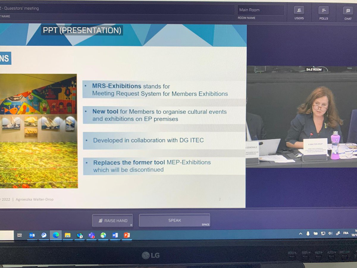 AWalterDrop's tweet photo. Presented @Europarl_EN #Quaesters with our brand new tool to help Members organize their exhibitions and cultural events: 🎊#MRSExhibitions🎊 Launch date 28 October! #PoweredByDGLINC #greenwork #digitalwork #TechnologyWorkingForPeople https://t.co/ZUR0PEIagh