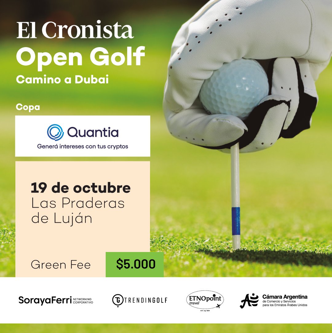 Cronistacom's tweet photo. Se viene una nueva fecha de El Cronista Open Golf

Esta vez se juega la Copa Quantia (@quantia_io) ⛳
El 📅19 de octubre en 📍Las Praderas Luján

Inscribite en https://t.co/AyHPCwNMvz https://t.co/dcZ9mbvbNf