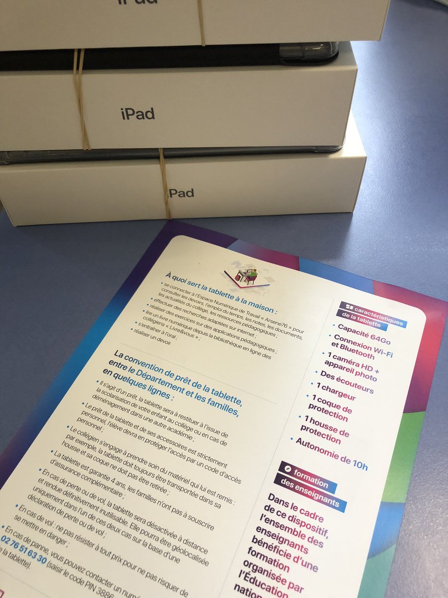 natachaelsa's tweet photo. Aujourd’hui distribution des #tablettes76 aux élèves de 6e du collège Claude Bernard au Grand-Quevilly @seinemaritime @DraneNormandie #UsagesPédagogiques #EgalitéDesChances #FractureNumérique https://t.co/nXsbseCxMf