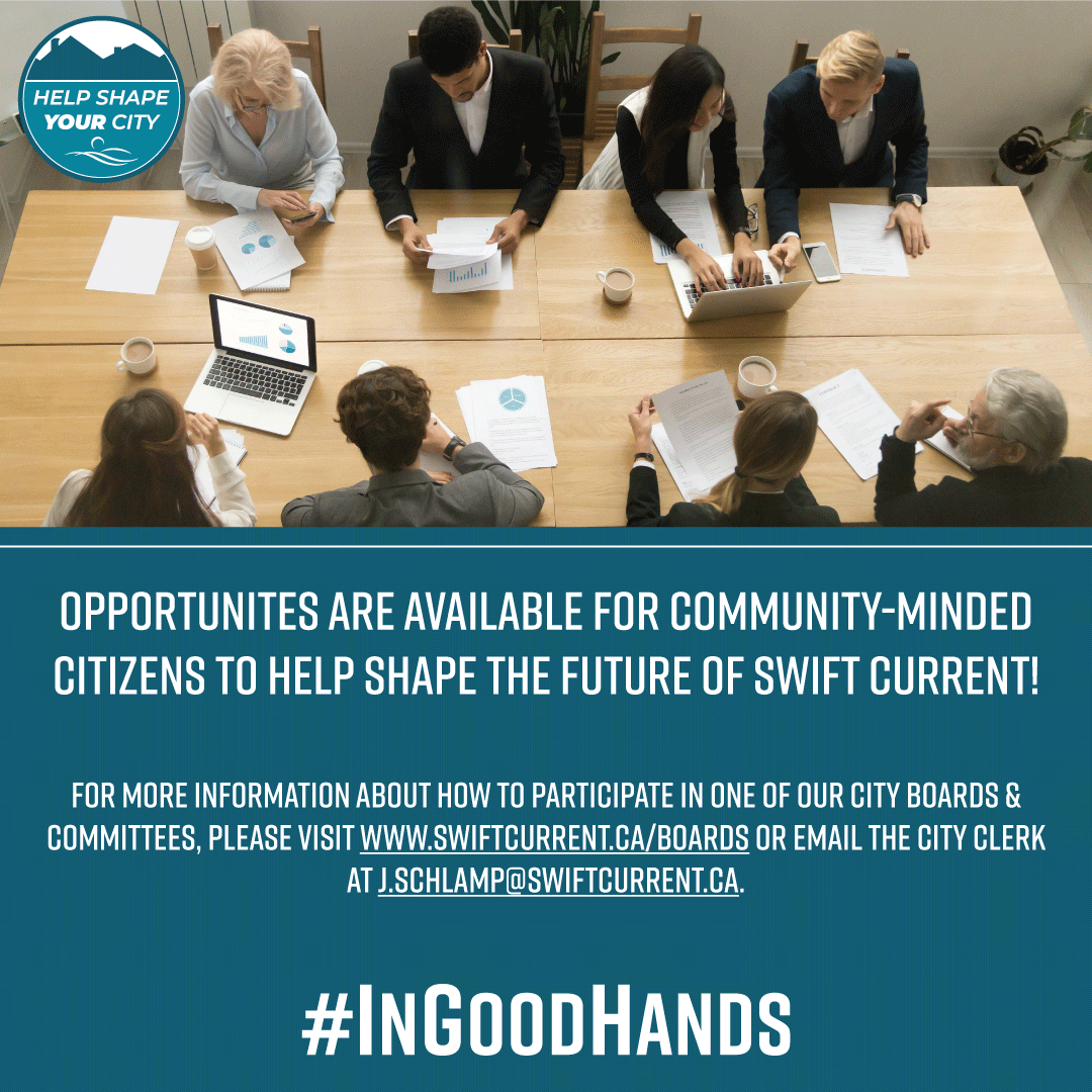 City_SC's tweet image. Do you want to help shape your City? 

Visit swiftcurrent.ca/boards to view the Information Book and find out more about the roles and responsibilities of members of various boards. 

Deadline to apply is November 14, 2022.