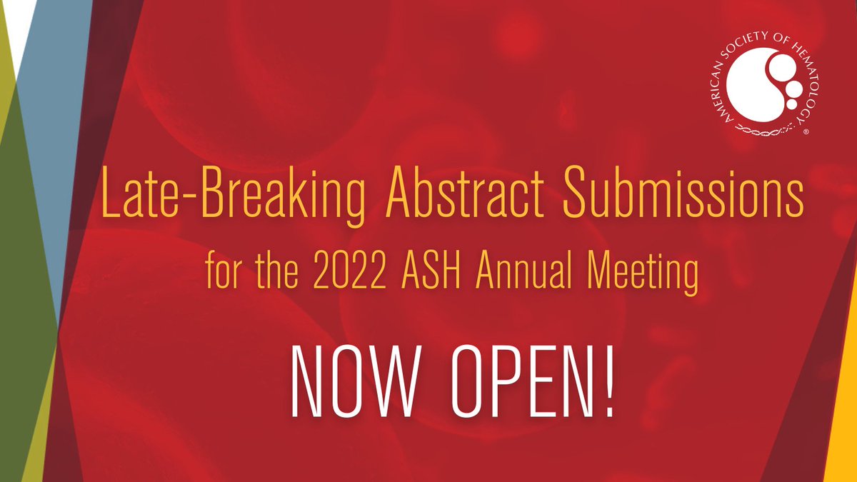 🚨ALERT🚨: Late breaking abstracts are now being accepted for #ASH22! Submit your research before October 27: loom.ly/VjMVqTI