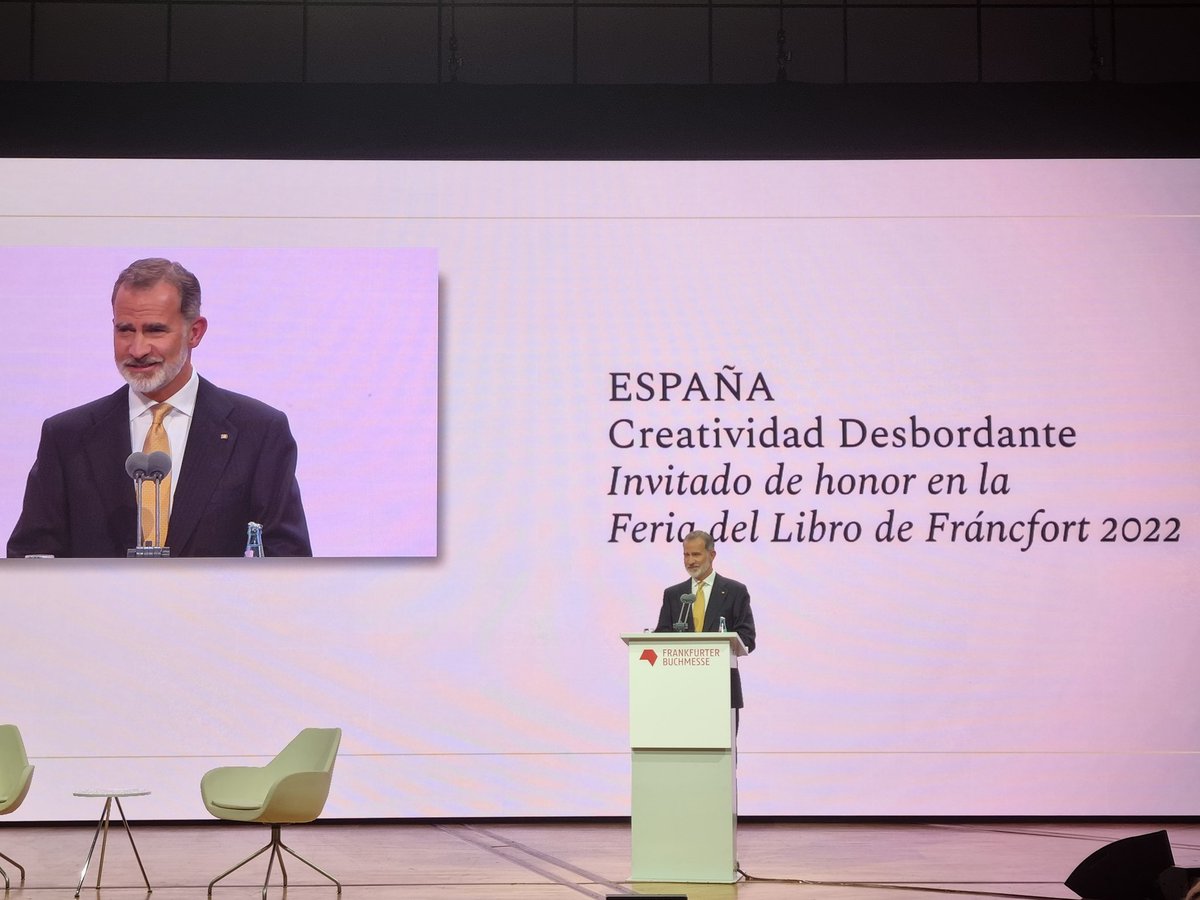 SM el Rey @CasaReal presenta la #CreatividadDesbordante de España como Invitado de Honor de la Feria del Libro de Fráncfort @Book_Fair @SpainFBM2022 @InstCervantes