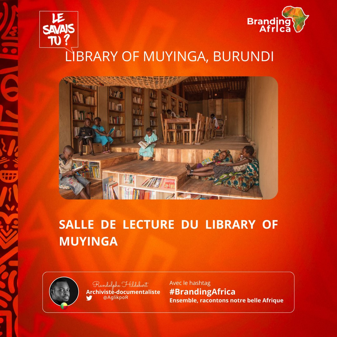 AchivInfos's tweet photo. Continuons notre campagne  de #BrandingAfrica par la présentation de la LIBRARY OF MUYINGA, BURUNDI Elle est une bibliothèque atypique qui incarne les valeurs africaines. Construite à partir du savoir-faire, histoires locales et traditions du Muyinga,etc. https://t.co/5bL4ueCvwk