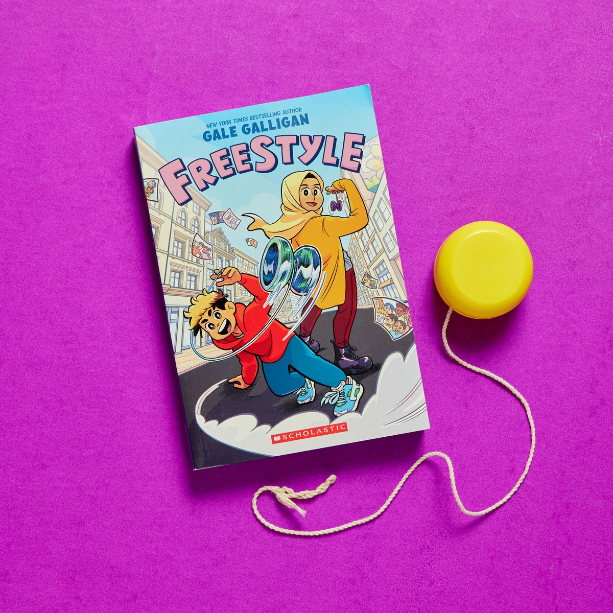 GraphixBooks's tweet photo. FREESTYLE by New York Times bestselling author Gale Galligan (@robochai) is out today! Check out this fast, fun graphic novel about family, friendship, and competitive yo-yo!

#graphix #graphixbooks #readgraphix #bookstagram #comicart #graphicnovels https://t.co/vkbDkfFsKN