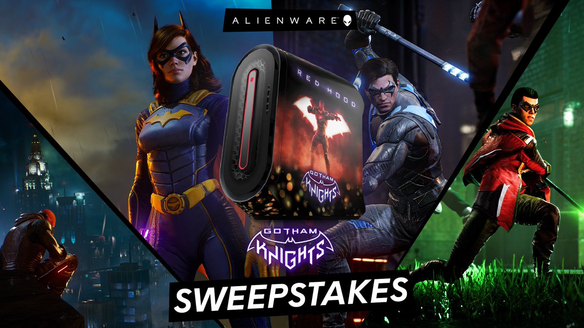 Alienware's tweet photo. 🦇 @GothamKnights Sweepstakes 🦇

Ready to WIN some amazing #GothamKnights skinned prizes including:
🔸 Alienware Aurora R13
🔸 Alienware m17 R5 
🔸 AW610M + AW510K 

RT and enter here:
https://t.co/IchDNJlOkv https://t.co/2Zve233JBL