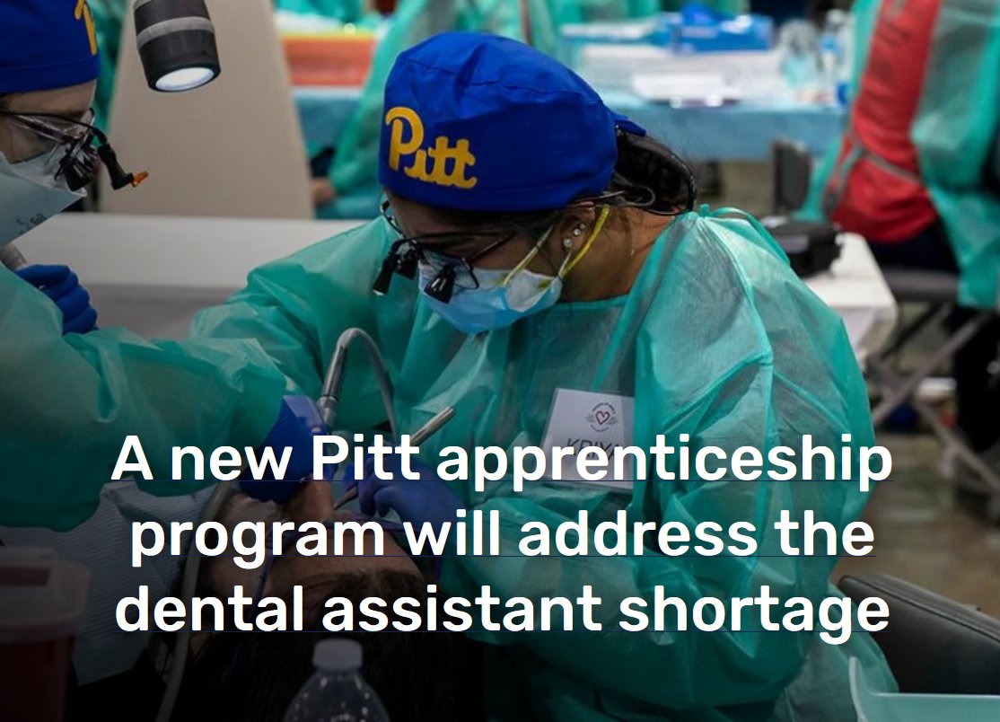 A new Pitt apprenticeship will address the dental assistant shortage. Read the PittWire article here: pitt.edu/pittwire/featu…