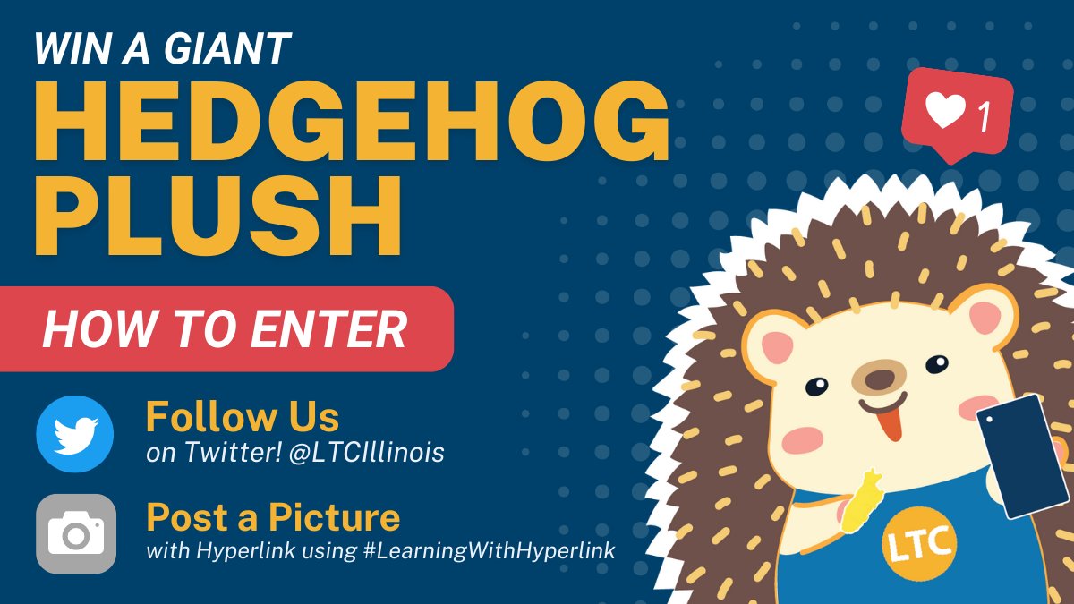 ltcillinois's tweet photo. 🎁 GIVEAWAY TIME 🎁 Win a GIANT HEDGEHOG PLUSH for your classroom or office (or home, we won’t tell 😉)!

🐦Follow us on Twitter
📸 Post a Picture with a Hyperlink mini plush or sticker using #LearningWithHyperLink

ENTER TO WIN TODAY! Contest ends 11/1 🦔 https://t.co/L7hR97FH87
