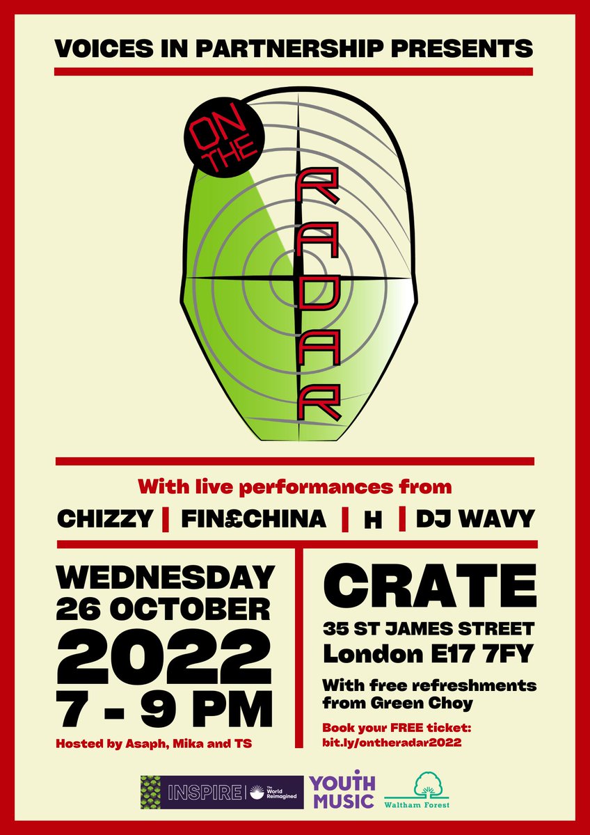 iamsherrydavis's tweet photo. My young people are putting on a free live music event at @CRATESJS in partnership with @WeAreBeatroots

Showcasing the best emerging young talent in East London!  

With free Korean food by Green Choy.

You can book your free tickets on this link: https://t.co/RF2rGX5uPH https://t.co/RmMlP3GSec