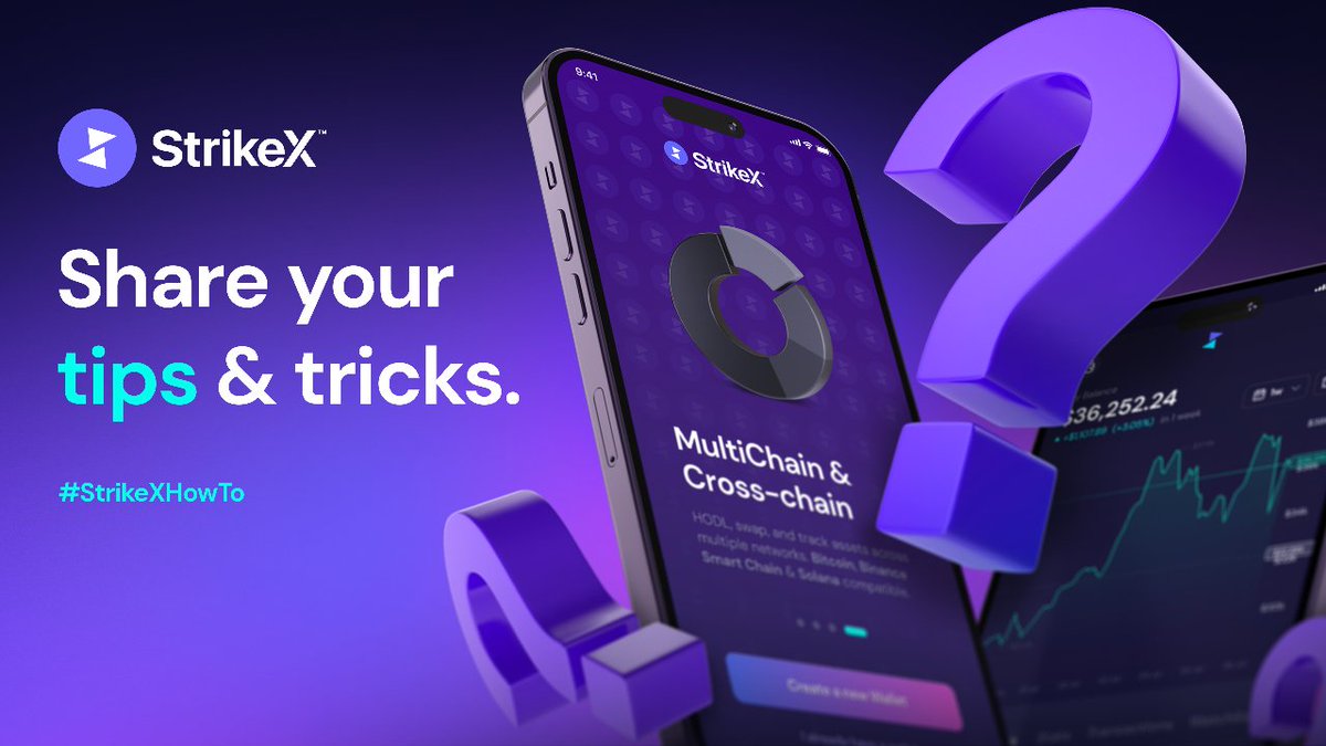 TradeStrikeBVI's tweet photo. This week we're giving 4 people the chance to win $250 STRX each!
Create a "How To" video or article and help us show the world how easy to use the StrikeX Wallet is 🤯
Share it with #StrikeXHowTo to participate and reply with a link 👈
#StrikeX #StrikeXWallet #STRX #DeFi https://t.co/35NBle4TSQ