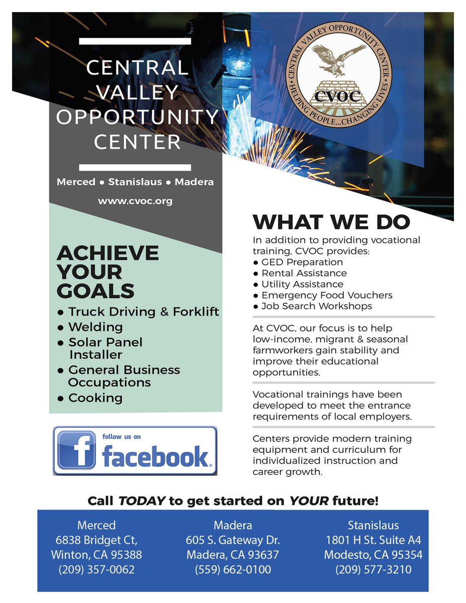 statecenteraec's tweet photo. Check out all of the things the Central Valley Opportunity Center has to offer!
Visit their website at https://t.co/1tGI6NUbOo for more information.
#SCAEC #AdultEducation #SupportK12AdultEd #CVOC https://t.co/h0Mr3zwzeP