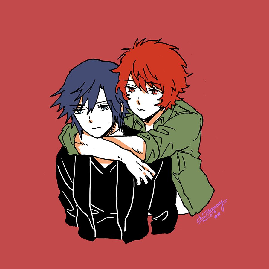 「トキ音バックハグいまむかし(←昔 今→) 」|おおとみのイラスト