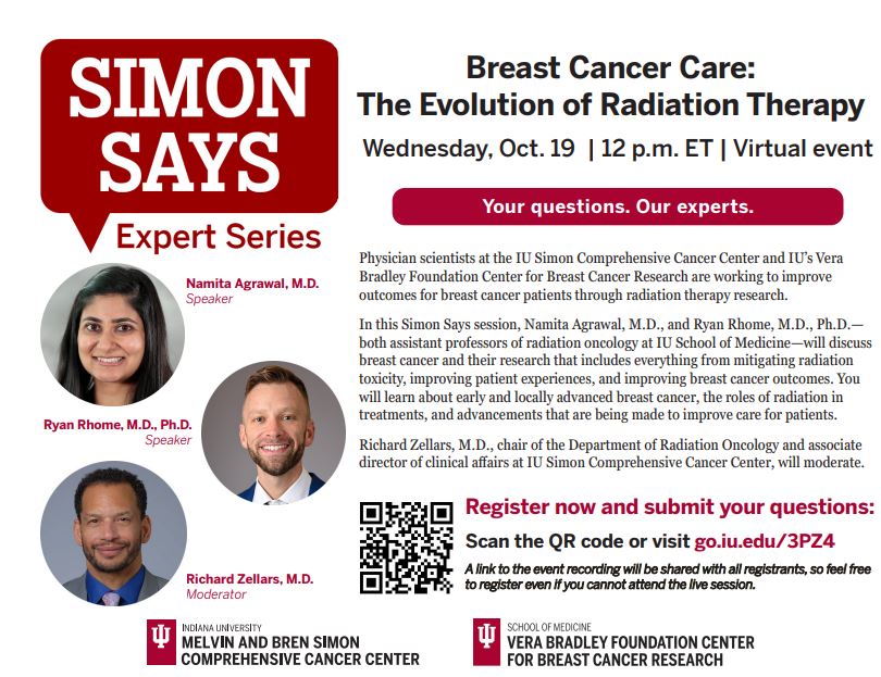 Top10by2025's tweet photo. Simon Says Experts Series
Please join at 12 Noon ET Wednesday, Oct. 19
Breast Cancer Care: The Evolution of Radiation Therapy
Register at https://t.co/Vii6JZcam9. https://t.co/lGPibSrMqQ