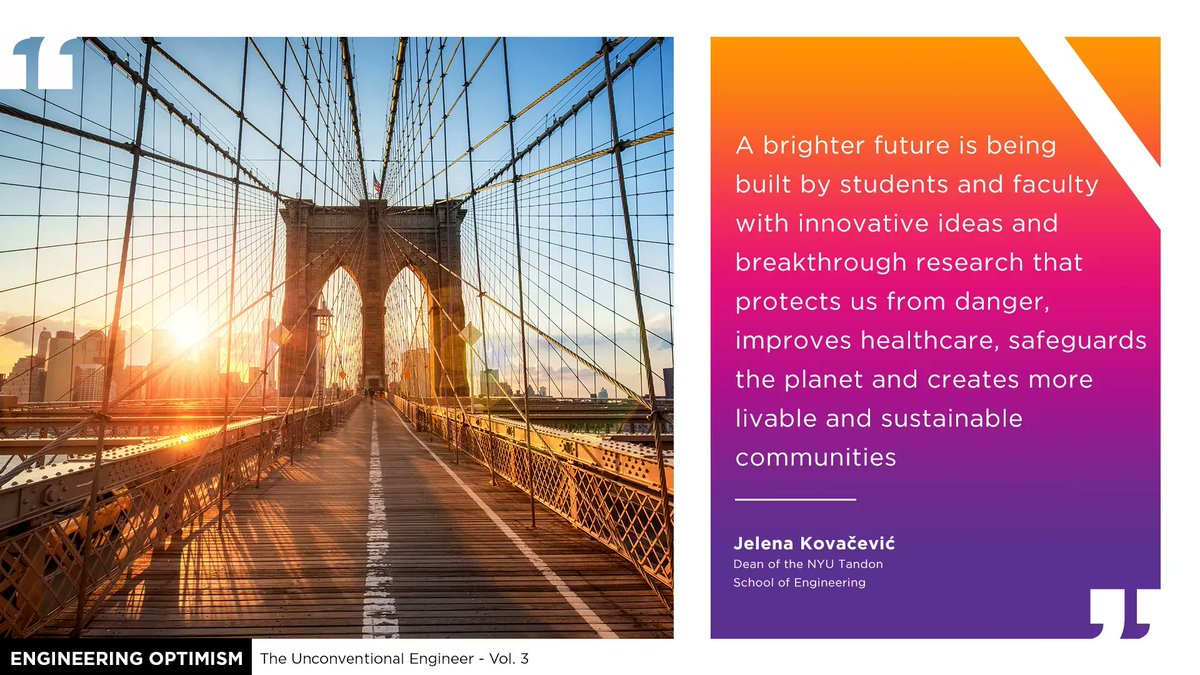 nyutandon's tweet photo. “Every day here at Tandon, I see reasons for #optimism” #Tandon Dean @jelenazk kicks off this year’s #UnconventionalEngineer year in review highlighting how our engineers are bringing hope & solutions #NYUTandonMade
https://t.co/V8IOAZ55oP https://t.co/xViB1V8g9G