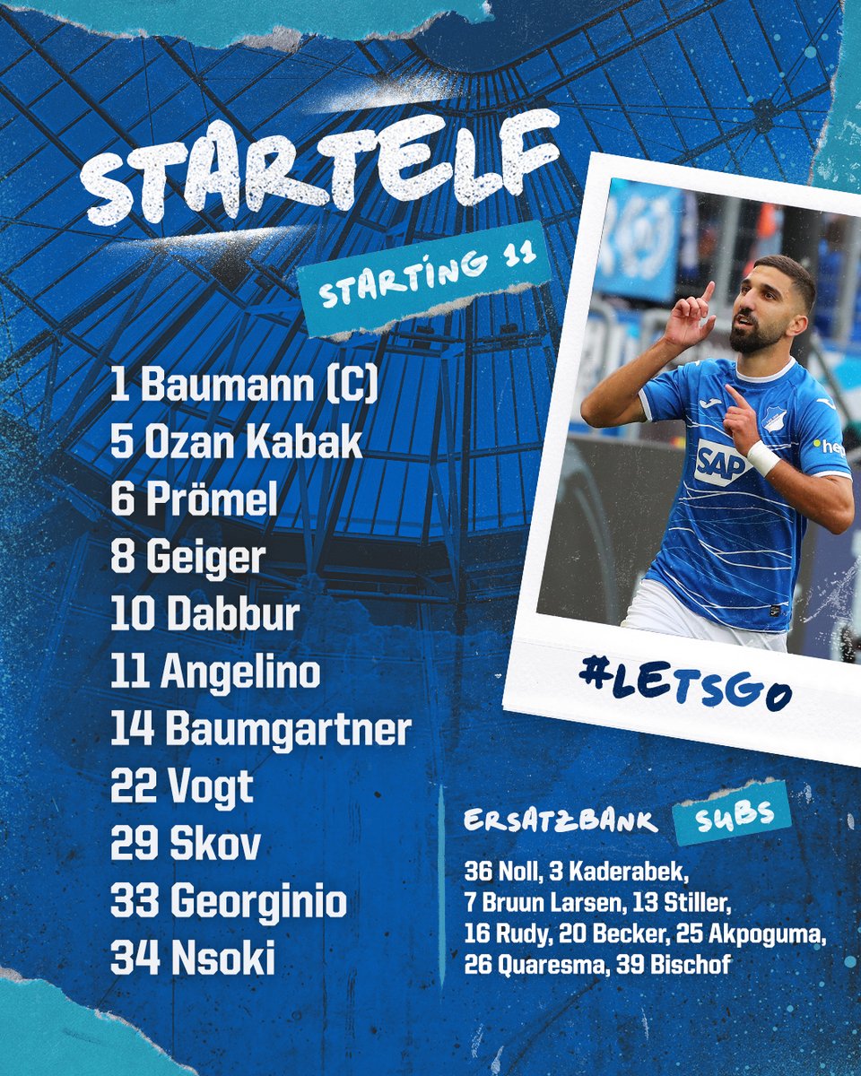 tsghoffenheim's tweet photo. 🔹 A-U-F-S-T-E-L-L-U-N-G 🔹

Dieses Team schickt unser Chefcoach auf den Platz ⤵️

#TSGS04 https://t.co/T5yjS1zVr9