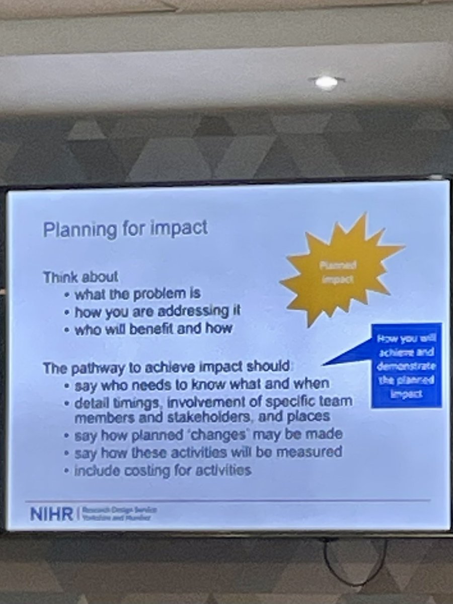 NIHR_RDSNENC's tweet photo. Thank you to @AliBooth42 from @NIHR_RDSYH for a great talk on planning for research impact #research #impact #RDSTips https://t.co/gekAt5qhvf
